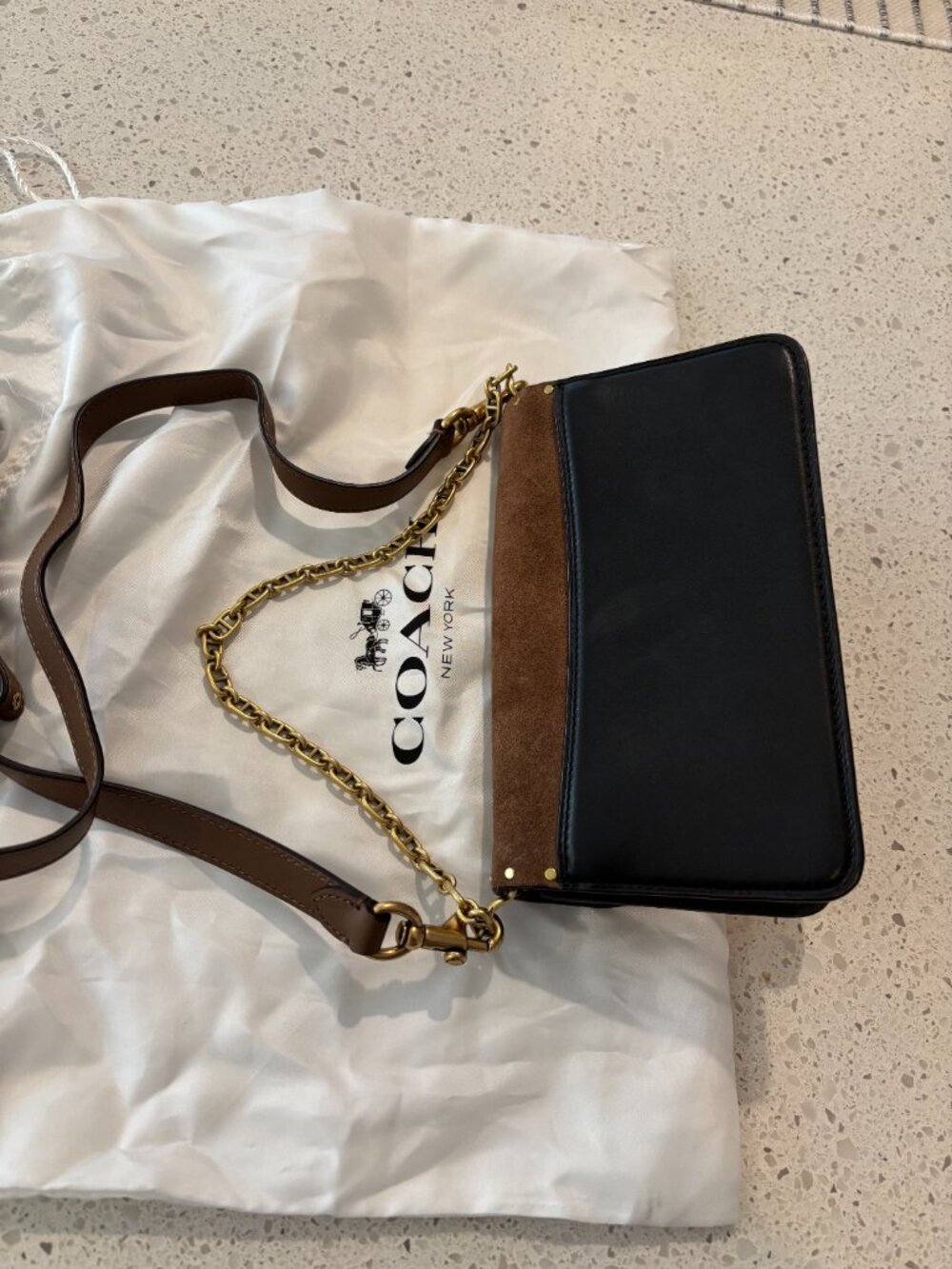 Coach Suede and Leather Mini Handbag - Picture 2 of 5